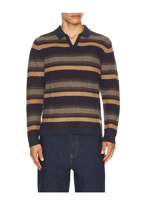 Marine Layer Liam Sweater Polo in Brown. Size L. Also in S.