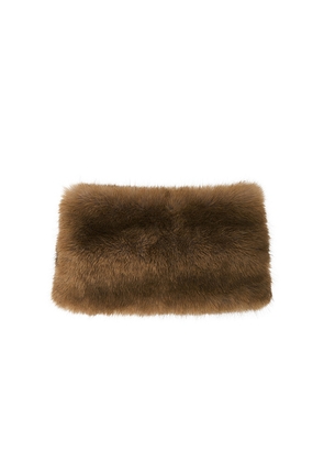 MSGM Faux Fur Scarf in Beige.