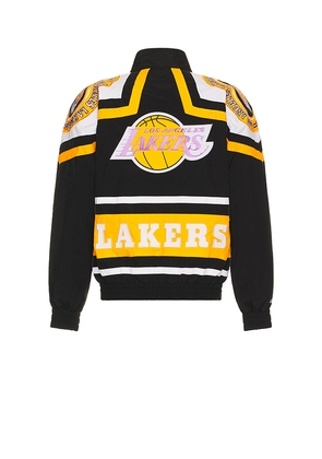 Mitchell & Ness NBA Lakers Throw It Back Windbreaker in Black. Size L. Also in S, M, XL/1X.