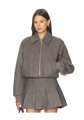 NICHOLAS Frida Bomber Wool Blend Jacket in Charcoal. Size 0. Also in 10, 2, 4.