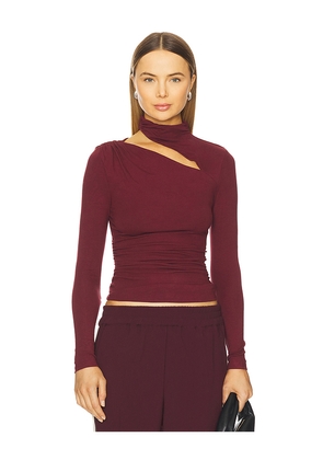 MADISON THE LABEL Franklin L/S Top in Burgundy. Size M. Also in S, XS.