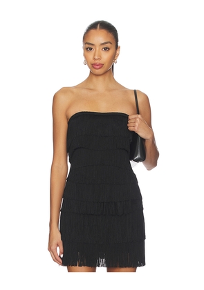 Norma Kamali Strapless All Over Fringe Sweetheart Top in Black. Size L. Also in S, M.