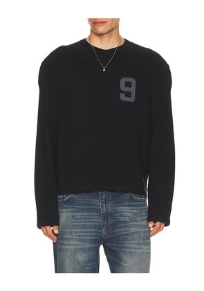 MISBHV 9 Padded Waffle Long Sleeve Tee in Black. Size L. Also in S, M, XL/1X.