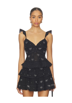 LoveShackFancy Lainie Top in Black. Size L. Also in XXS, XS, S, M, XL.