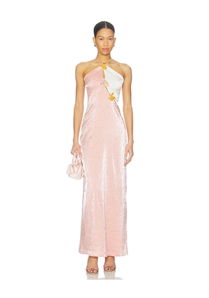 LA FUORI Pink Ditsy Polka Dress in Pink. Size L. Also in XS, S, XL.