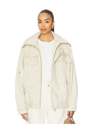 One Teaspoon Denim Utility Puffer Jacket in Ivory. Size L. Also in XXS, XS, S, M, XL.