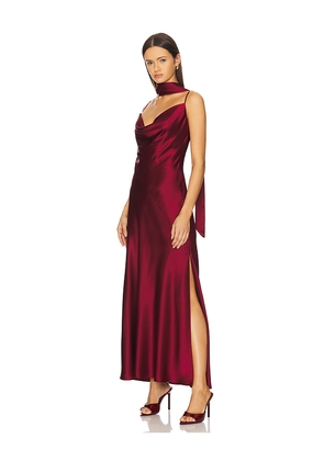 NICHOLAS Geneva Sleeveless Cowl Neck Gown With Side Slit in Red. Size 10. Also in 2, 4, 6, 8.
