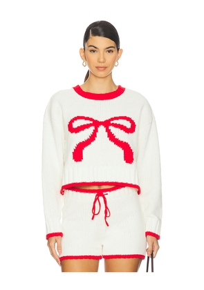 LSPACE Take A Bow Pullover in White. Size M. Also in S, XS.