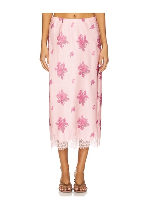 LoveShackFancy Malina Skirt in Pink. Size L. Also in XS, S, M, XL.