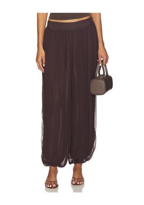 Lovers and Friends x Christina Elezaj Cordelia Pant in Chocolate. Size M. Also in XXS, XS, S, L, XL.
