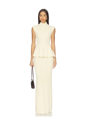 Lovers and Friends x Christina Elezaj Florie Mock Neck Maxi Dress in Cream. Size L. Also in XL.