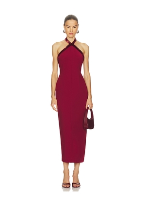 L'Academie by Marianna Lali Maxi Dress in Burgundy. Size L. Also in XXS, XS, M, XL.
