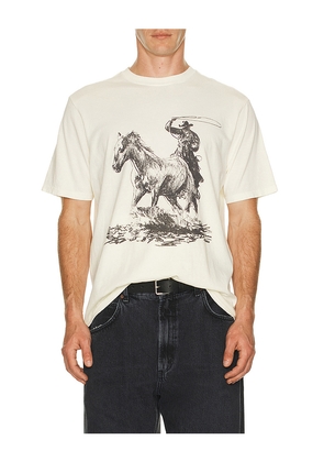 ONE OF THESE DAYS Reward Tee in White. Size L. Also in S, M, XL/1X.