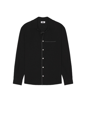 KROST Blanket Stitch Shirt in Black. Size L. Also in M, S, XL/1X.