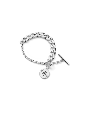 LOUPN Be Water Chain Bracelet in Metallic Silver. Size L. Also in S, M.