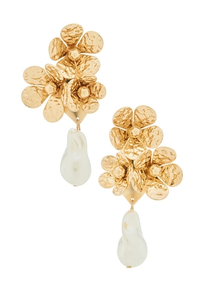 Lovers and Friends Bianca Earrings in Metallic Gold.