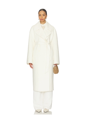 L'Academie By Marianna Kye Wool Coat in Ivory. Size L. Also in S, M, XL.