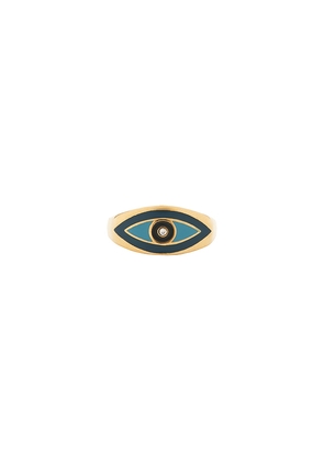 Nialaya Evil Eye Ring in Metallic Gold. Size 10. Also in 9, 11.