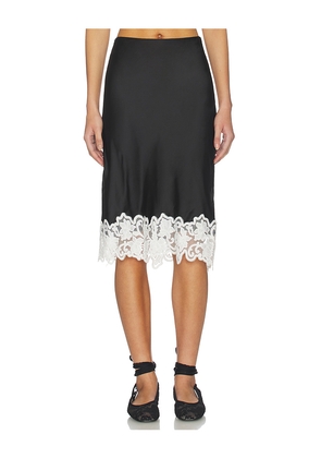 LIONESS Anchored Midi Skirt in Black. Size L. Also in XXS, XS, S, M.