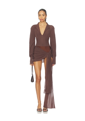 Kim Shui x REVOLVE Jeannie Mini Dress in Brown. Size L. Also in M, S, XL, XS, XXS.