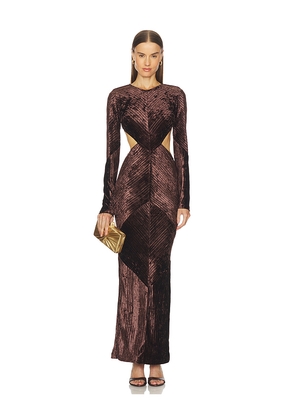 Michael Costello x REVOLVE Spencer Gown in Chocolate. Size L. Also in XXS, M, XL.
