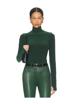 Norma Kamali Slim Fit Long Sleeve Turtle Top in Army. Size L. Also in XS, S, M, XL.