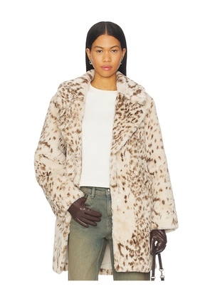 LAMARQUE Linnea Faux Fur Coat in Beige. Size L. Also in XS, S, M.