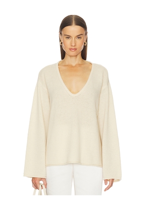 L'Academie by Marianna Brenne Neck Sweater in Ivory. Size L. Also in M, S, XL, XS, XXS.
