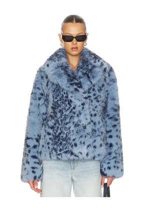 LAMARQUE Ravenna Faux Fur Coat in Blue. Size M. Also in XS, S.