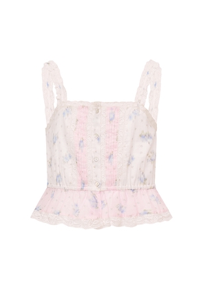 LoveShackFancy Tween Jessamine Top in Pink. Size 10. Also in 7, 8, 9, 12, 14.