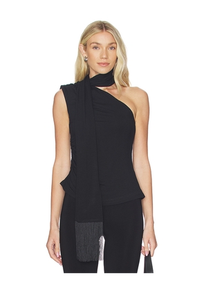 MORE TO COME Aelin Scarf Top in Black. Size L. Also in XXS, XS, S, M, XL.