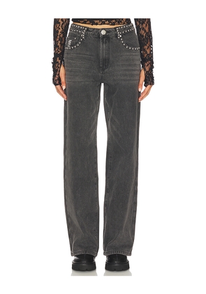One Teaspoon Jackson Mid Waist Wide Leg Jeans in Black. Size 23. Also in 24, 25, 26, 27, 28, 29, 31, 32, 33, 34.