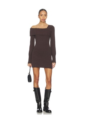 Lovers and Friends Sunna Off The Shoulder Mini Dress in Brown. Size L. Also in XS, XXS, S, M, XL.