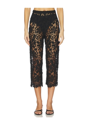 La Porte Gabrielle Lace Capri in Black. Size L. Also in XS, S, M, XL.
