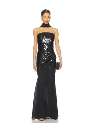 MAJORELLE Mills Gown in Black. Size L. Also in XS, XXS, S, M, XL.