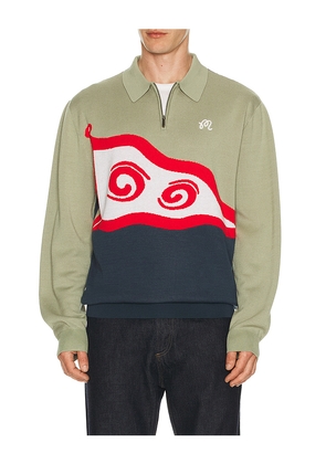 Malbon Golf Burgee Sweater in Blue. Size L. Also in S, M, XL/1X.