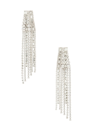 Magda Butrym Tassel Earrings in Metallic Silver.
