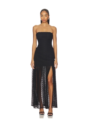 NICHOLAS Kairo Strapless Lace Maxi Dress in Black. Size 0. Also in 2, 4, 6, 8, 12.
