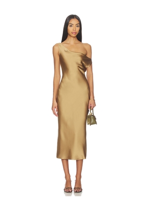 Norma Kamali Drop Shoulder Maria Dress in Tan. Size L. Also in M, S, XS, XXS.