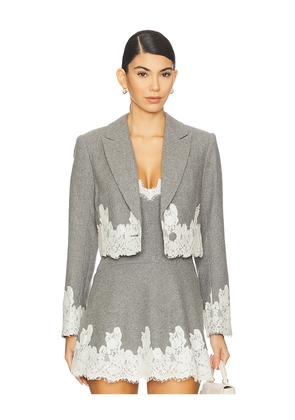 LoveShackFancy Icarus Jacket in Grey. Size 10. Also in 2, 4, 6, 8, 12.