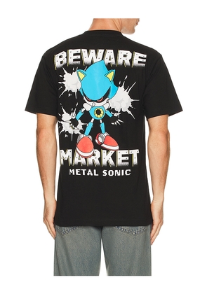 Market x Sonic Metal Sonic T-Shirt in Black. Size L. Also in S, M, XL/1X.