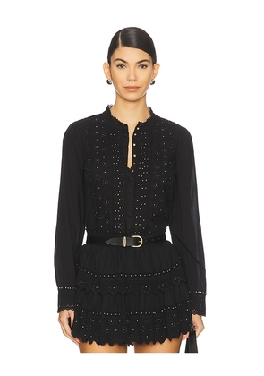 LoveShackFancy Larine Top in Black. Size L. Also in XS, M, XL.