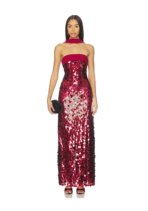 MAJORELLE Millie Gown in Burgundy. Size L. Also in M, S, XS, XXS.