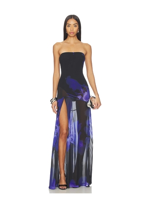 NBD Adeliza Maxi Dress in Black,Blue. Size L. Also in M, S, XL, XS, XXS.