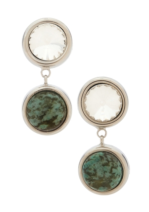 LELET NY Clare Crystal And Stone Drop Earrings in Turquoise.