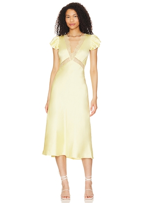 Tularosa Kayla Midi Dress in Yellow. Size L. Also in M.