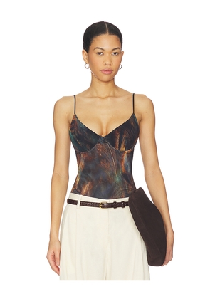 L'AGENCE Elowen Underwire Bodysuit in Teal,Burnt Orange. Size M. Also in XXS, XS, S.