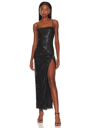 superdown Chrissy Slit Maxi Dress in Black. Size L. Also in XS, S, M.