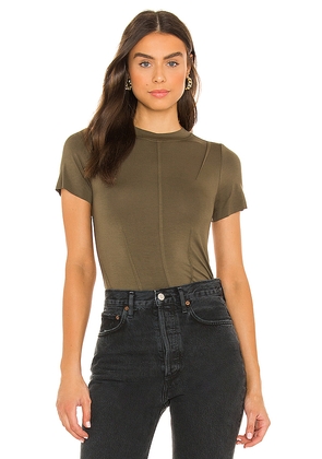 PISTOLA Ingrid Short Sleeve Pintuck Tee in Army. Size S. Also in XS.