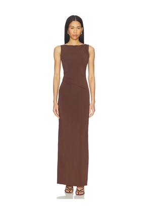 Mimchik Magnolia Gown in Chocolate. Size 0. Also in 2, 4, 6, 8.